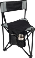 REDCAMP Tripod Hunting Chair for Blinds, Folding Lightweight Portable Fishing Chair for Adults Hunting Stools with Backrest, Golf Chairs for Spectators, Black