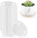 100 Pack 4 Inch Plant Saucer Clear Plant Saucers for Indoors Flower Pot Saucers Small Plants Plate Dish Succulent Pot Saucer Plants Trays for Pots Bulk Plastic Tray for Flower Cactus Nursery Pots