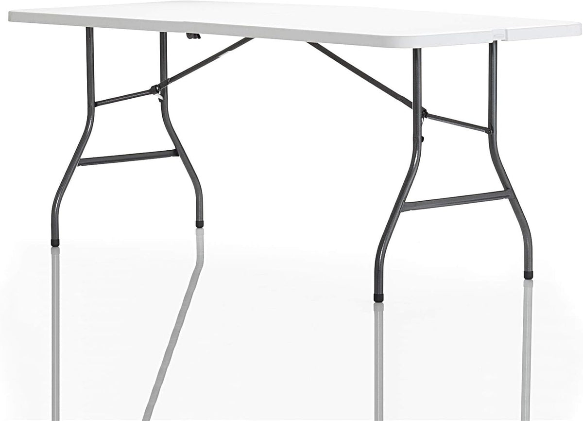 Cosco 6ft Fold-in-Half Blow Molded Folding Table, Indoor/Outdoor, Comfort Handle, Lightweight Plastic Construction - White