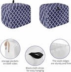 Toaster Cover 4 Slice Moroccan Pattern Toaster Oven Cover with Pockets Geometric Trellis Navy Blue Dustproof Bakeware Protector Small Kitchen Appliance Dust Covers and Fingerprint Protection for Women