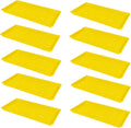 SUNPACK 10" x 20" Heavy Duty Shallow Plastic Seed Starting Tray, Yellow, 1" (Pack of 10) - Lined with Drainage Holes for Excess Water and Aeration, Ideal for Greenhouses or Indoor Gardening