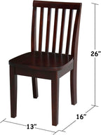 IC INTERNATIONAL CONCEPTS Kids Table and 4 Chair Set, Mission Style Juvenile Furniture, Perfect for Playroom or Study Area - Rich Mocha Finish