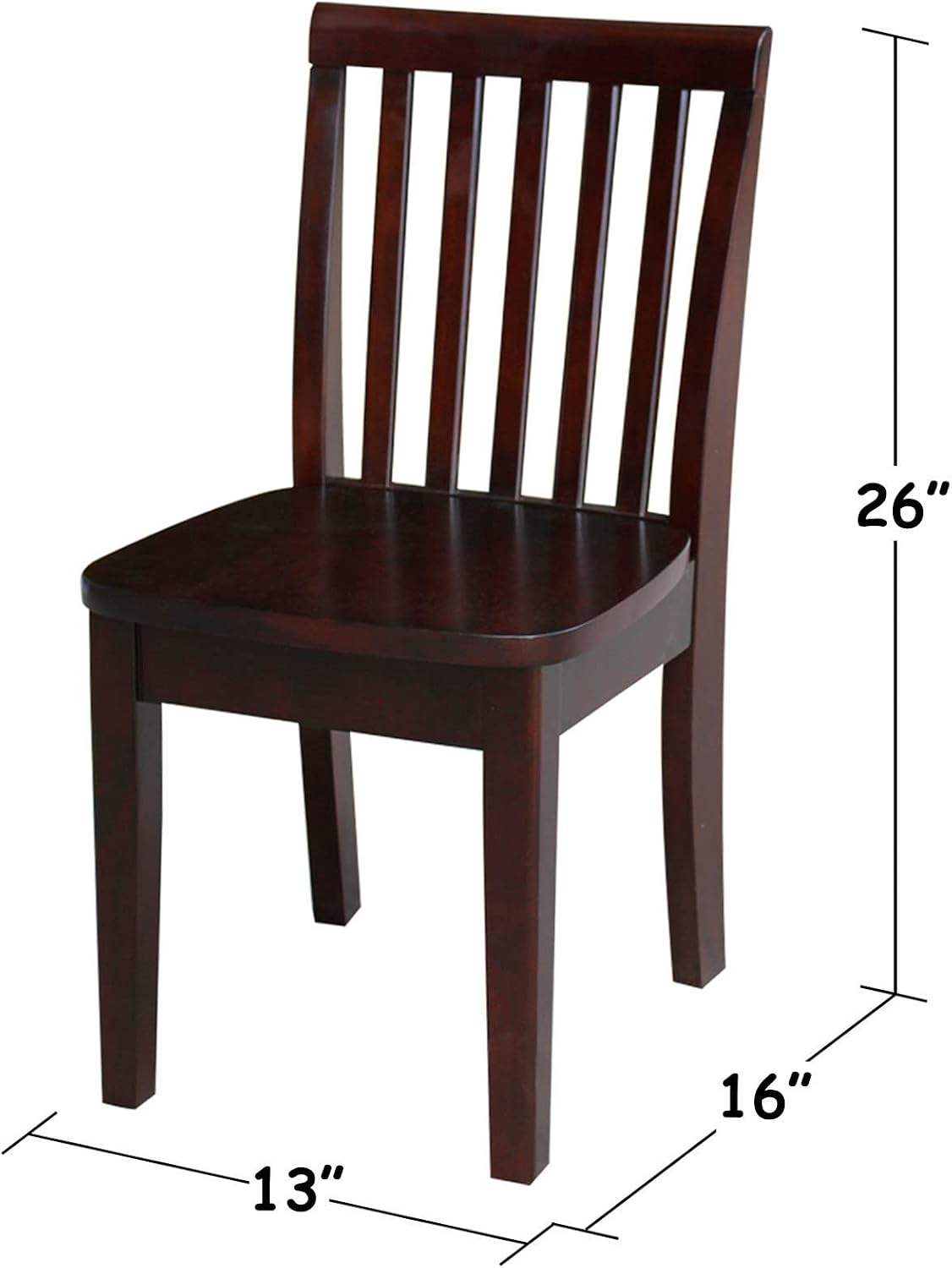 IC INTERNATIONAL CONCEPTS Kids Table and 4 Chair Set, Mission Style Juvenile Furniture, Perfect for Playroom or Study Area - Rich Mocha Finish