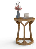 Round Side Table, Farmhouse End Table for Small Spaces, Accent Table for Living Room, Bedroom, Home Office (Brown, 1-Pack)