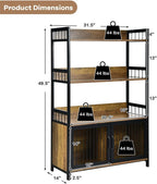 3-Layer Bread Rack Industrial Kitchen Microwave Shelf with Storage Cabinet Multifunctional Furniture (Color : A, Size : As Shown) (A As Shown)