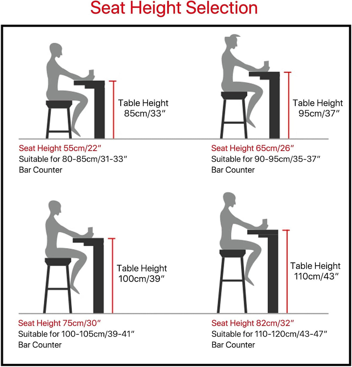 Modern Breakfast Bar Stools Foldable Stool Wooden Round Seat Folding Stool with Back Footrest Folding Bar Stool Seat Height 26in/28in/30in for Dining Room/Kitchen/Balcony/Living Room