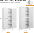 71" Metal Kitchen Pantry Cabinet with Dual Opening Design, Tall Storage Cabinet with Large Capacity, Freestanding Cupboard,Ideal for Small Space Organization, White