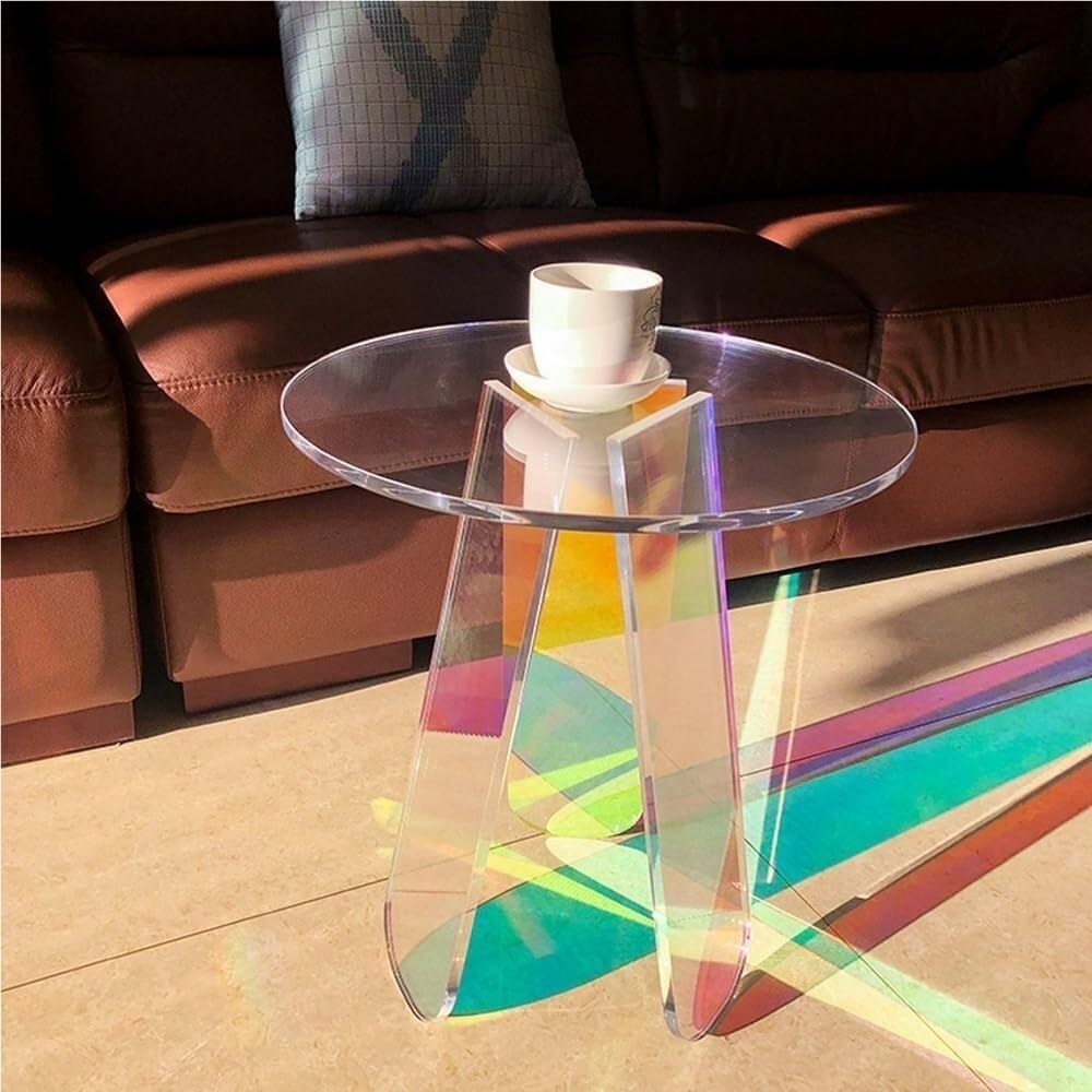 Acrylic End Table, Colorful Coffee Table, Modern Nightstand for Living Room, Bedroom
