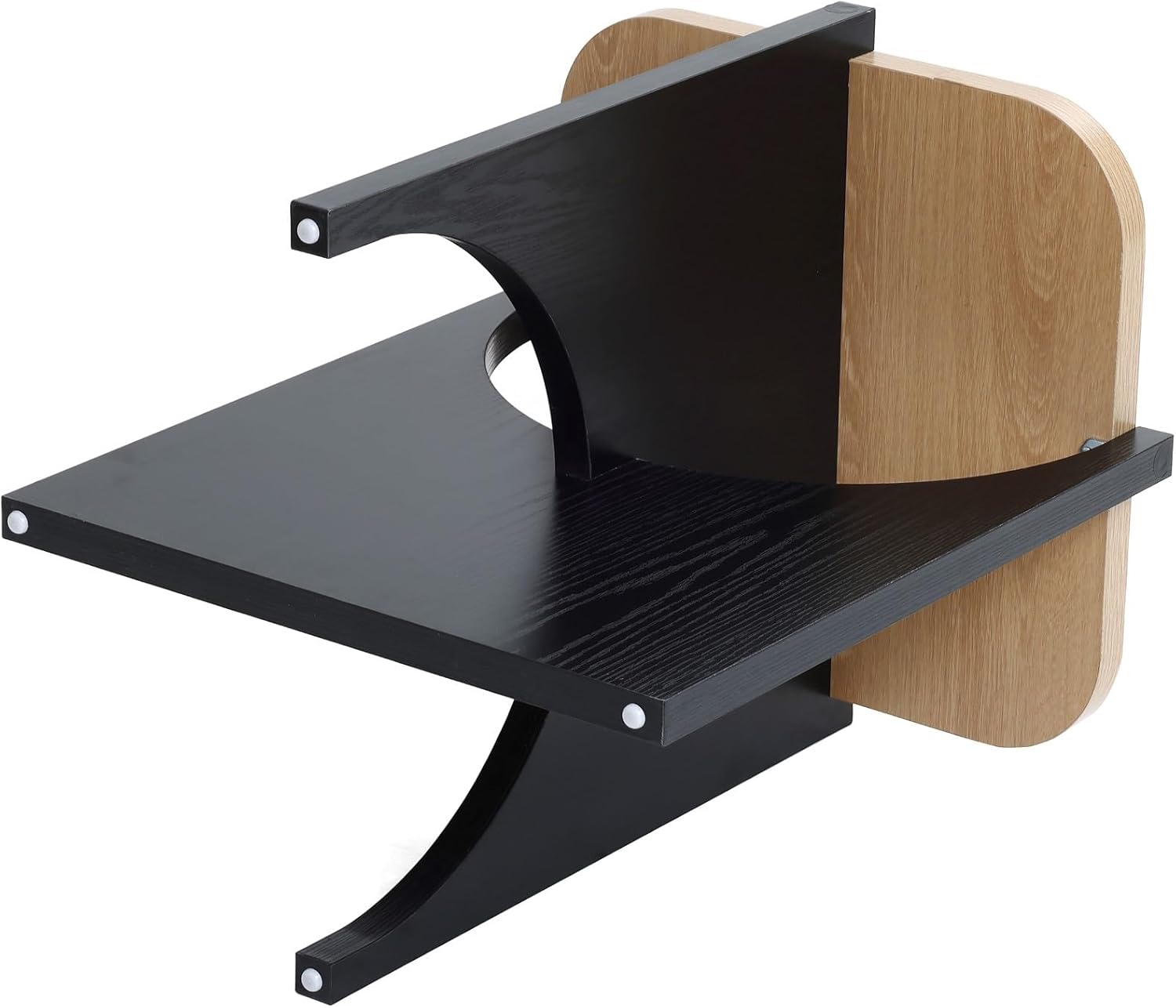 LuxenHome Modern Square Side Table, 19" Black & Brown Wood Accent End Table for Living Room, Office, Apartment, Nightstand, Bedside Sofa Coffee Table Home Furniture