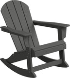 WestinTrends Malibu 2 Piece Set Outdoor/Patio Poly Adirondack Rocking Chairs (2 Seater), Gray