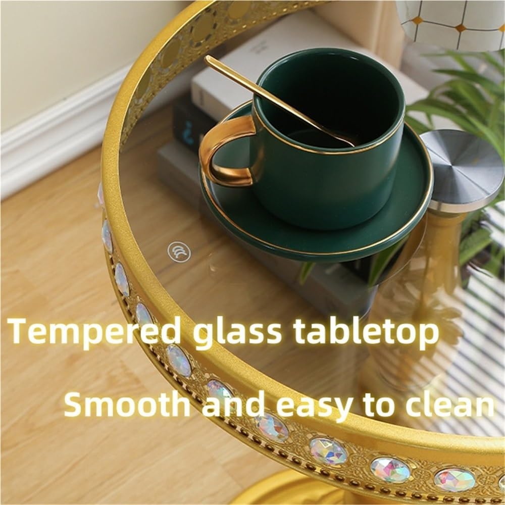 Black Round Side Table, Modern Metal Pedestal Drink Table, Metal Small End Table, Vintage Coffee Drink Cocktail Table, Accent Table for Small Spaces, Nightstand(Black)