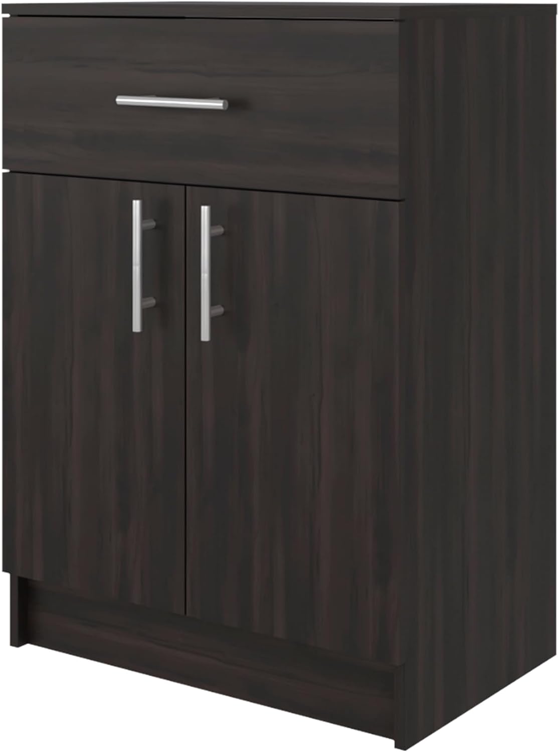 DEPOT E-SHOP 24" Barbados Pantry Cabinet 33" H with Top Drawer, Double Doors and Interior Shelves, Dark Walnut – Tall Kitchen Storage & Pantry Organization