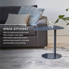 Pemberly Row Modern Metal End Table, 20 in x 19.75 in, C-Shaped Space-Saving Design, Durable Orange Powder Coat Finish, Indoor Accent Table for Living Room or Small Spaces
