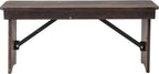 Taylor & Logan Ingles 40'' x 12'' Mahogany Solid Pine Folding Farm Bench