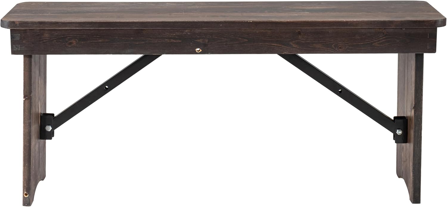 Taylor & Logan Ingles 40'' x 12'' Mahogany Solid Pine Folding Farm Bench