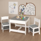 3 in 1 Wooden Activity Table with Storage Drawer for Toddlers Drawing, Reading, Crafts, 2 in 1 Detachable Tabletop Table Set for Nursery, Playroom