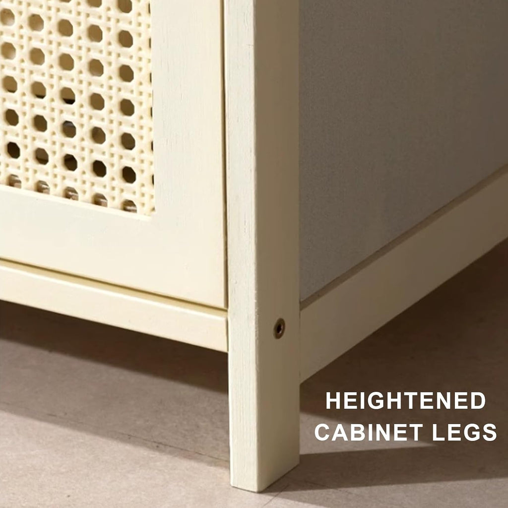 13 Inch Wide Kitchen Cabinet Storage Natural Bamboo Material Flip Up Hover Door Design Food Pantry Cabinet, for Kitchen Living Room Bedrooms(60 * 33 * 40cm)