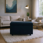 Corduroy Upholstered Storage Ottoman with Hidden Compartment and Soft Cushioned Top for Living Room or Bedroom