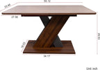 70.87'' Extendable Wood Dining Table, Modern Multifunctional Rectanglar Kitchen Dinner Table for Living Room Home Office, X-Shaped Base, Easy Assembly, Walnut