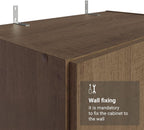 Madesa Kitchen Pantry Storage Cabinet with 2 Doors, Ample Shelf and Hanging Space 31 Inch Utility Armoire Organization Unit - Rustic