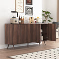 59" Buffet Cabinet with Storage, Modern Kitchen Buffet Sideboard with 4 Doors, Wood Coffee Bar with Adjustable Shelves, Kitchen Storage Cabinet with Adjustable Legs for Living Room (Walnut)