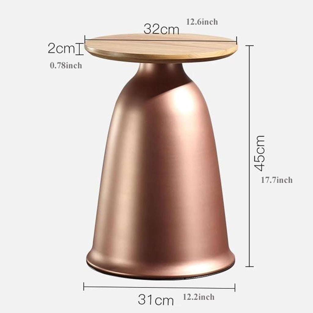 Home Office Furniture Round End Table,Accent Ideal for Any Room, Sofa Couch Side Living, Bed Tables Nightstand Bedroom, with Wood Tabletop and Metal Structure for Home Decor