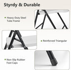 Folding Table and Chairs Set for 3, 4FT Foldable Plastic Table with Carry Handle & 2 Black Folding Chairs, Portable Indoor Outdoor Dining Set for Party, Wedding, Picnic, Camping, Events