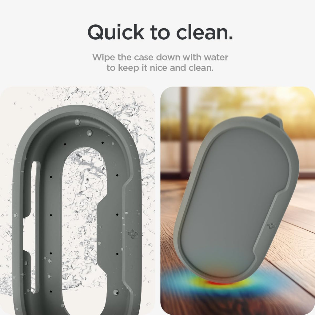 Spigen for Google TV Streamer Case, Drill-Free Mount, Silicone Fit | Wall/TV Hanger, Protection Case with Lanyard - Hazel