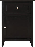 Stylish Transitional Black Nightstand for Bedrooms,for Small Spaces
