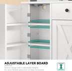 YITAHOME 71''H Kitchen Pantry Cabinet, Tall Cabinet with Drawer, Doors, Goblet Holder, Wine Rack & Power Outlet for Kitchen, Living Room (White)