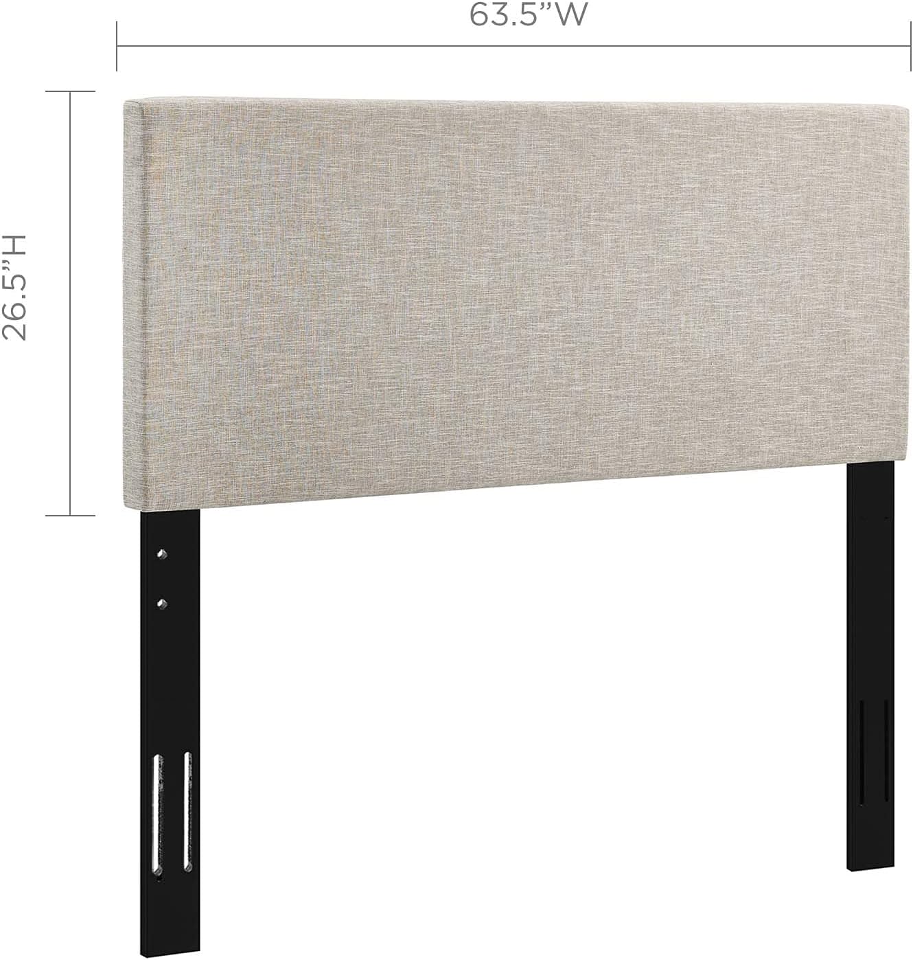 Modway Taylor Full/Queen Upholstered Linen Fabric Headboard, Beige