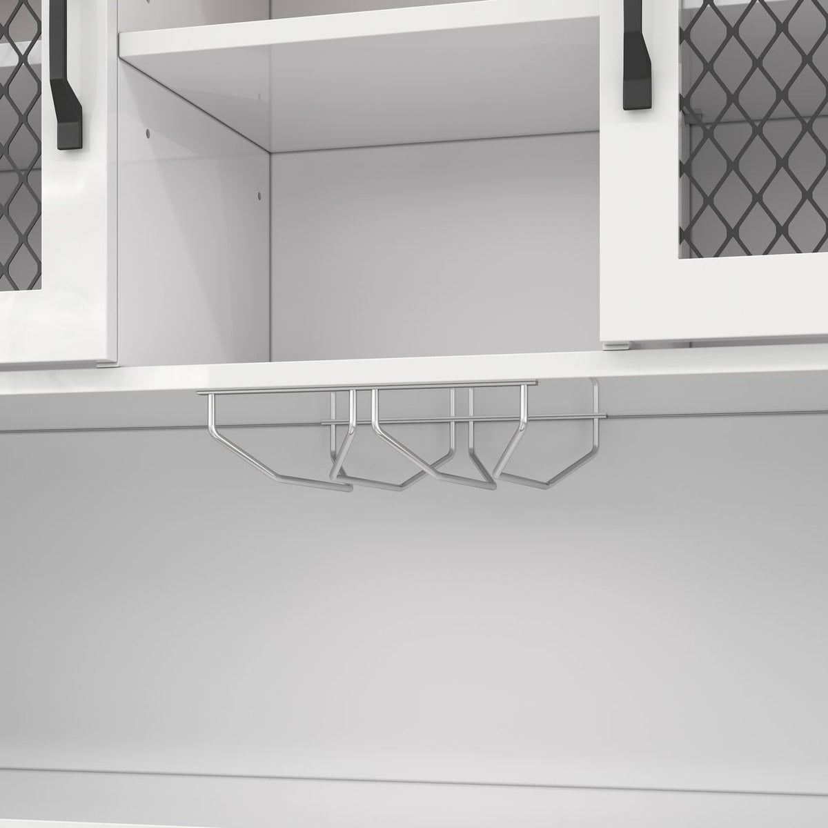 SOFTSEA Kitchen Pantry Cabinet with Built-in Power & USB Outlets, Kitchen Storage Cupboard with Doors, Wine Rack and Shelves, Rustic Buffet Cabinet with LED Light, 47.1x11.8x70.9 Inch, White