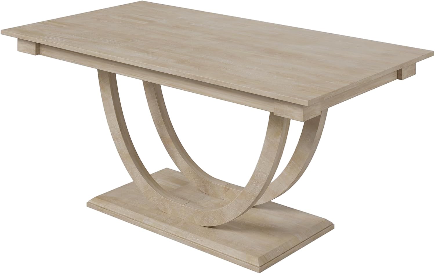 LUMISOL 6 Piece Dining Table Set for 6, Farmhouse Kitchen Dining Room Table Set with Recantgle Table and Upholstered Bench and Chairs, Light Natural