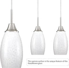 Mini Glass Pendant Light 4.72" with Handblown Milk White Marble Art Glass Hanging Light 1-Pack Oval Ceiling Hanging Light Fixture for Dining Room Kitchen Island Cafe Foyer Hallway