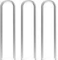 MySit 25 Pack 12 Inch Garden Stakes Heavy Duty 11 Gauge Galvanized Yard Staples U Pegs Fences Drip Irrigation Securing Stakes 1/2-Inch to 1-5/8-Inch Loop Stake for Anchoring Lawn Drippers Soaker Hose