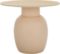 SAFAVIEH Home Collection - Kielh Short Side Table, Beige Ceramic Round Accent Table with Sculptural Base, Fully Assembled (ACC2903A)