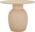 SAFAVIEH Home Collection - Kielh Short Side Table, Beige Ceramic Round Accent Table with Sculptural Base, Fully Assembled (ACC2903A)