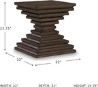 Signature Design by Ashley Hannodream Modern End Table with Architectural Geometry Design, Dark Brown