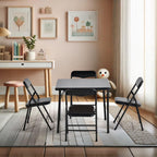 Kids 5-Piece Folding Activity Table and Chair Set Black | (Shipment from Walmart) Kids 5-Piece Folding Activity Table and Chair Set for Home Daycare Playroom, White