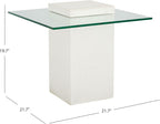 SAFAVIEH Couture Collection - Sophibeth Ivory Concrete and Glass Accent Table, Contemporary Modern Side Table, Sculptural Display Design (SFV2610A)