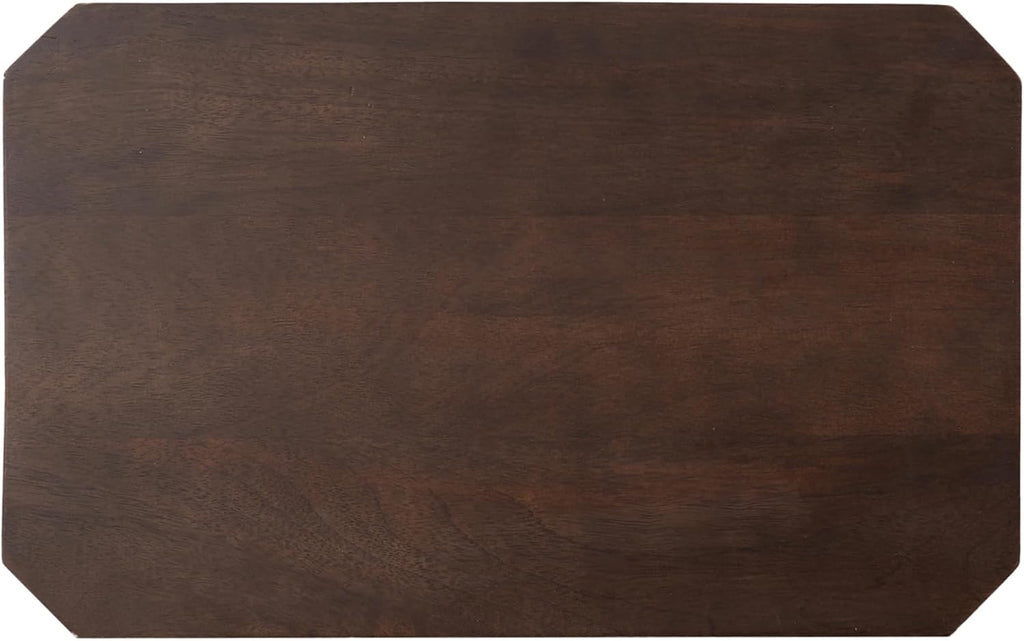 Kate and Laurel Talcott Modern Rectangle Wood Side Table, 16 x 10 x 25, Dark Brown, Transitional Decorative Two-Tier End Table for Use as a Bedroom Nightstand or Living Room Accent