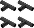 4 Pcs 11mm Greenhouse Frame Building Connectors, 3 Way Flat Pipe Fitting for Grape Trellis/Sunscreen Shed/Gardening Plant Stakes, Greenhouse Accessories [Black]