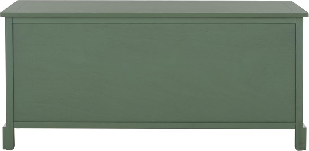 SAFAVIEH Home Collection – Damien Dusty Green 6-Drawer Storage Bench, Mixed-Material Cottage Design, Fully Assembled (AMH5701J)