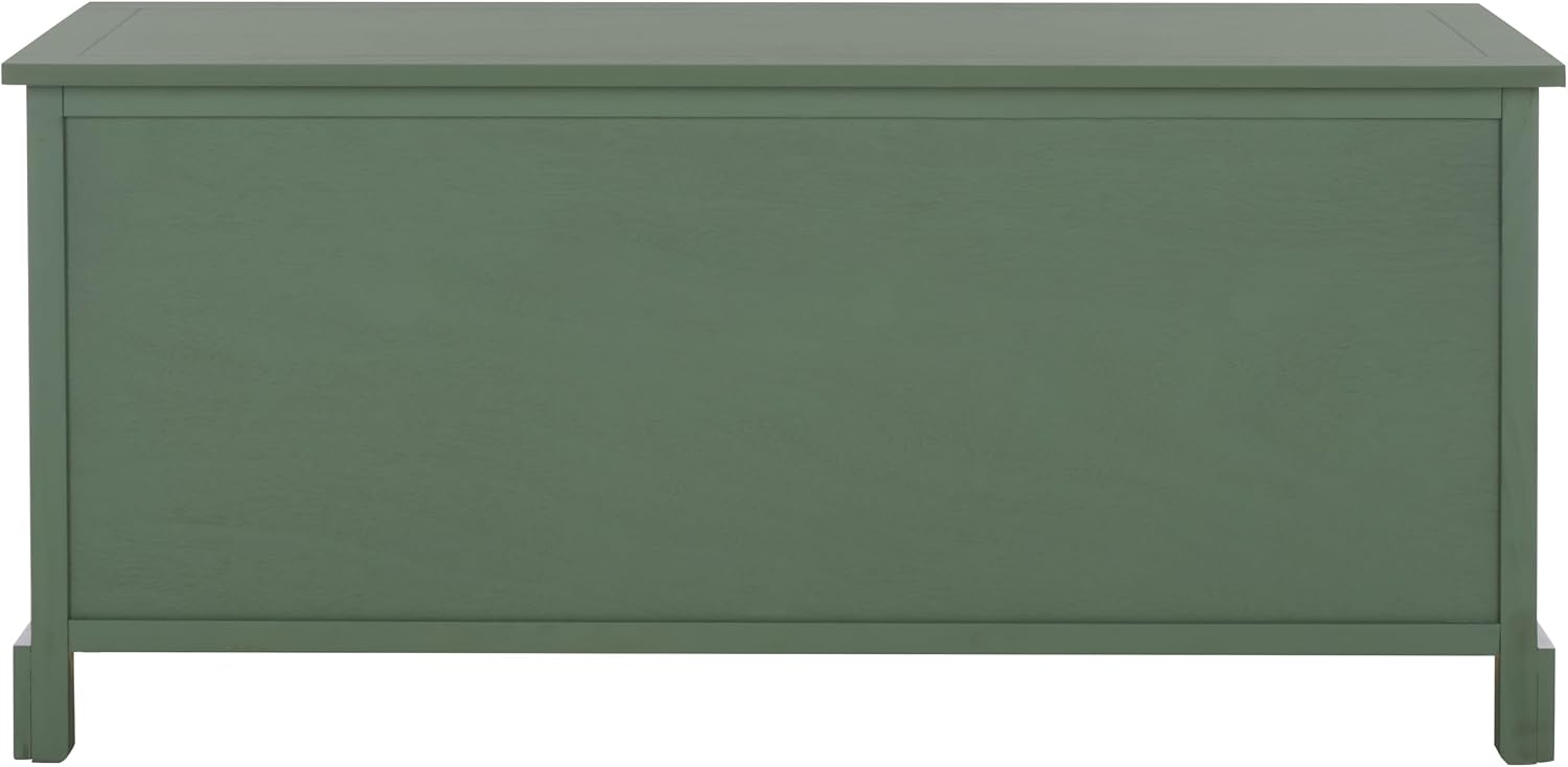 SAFAVIEH Home Collection – Damien Dusty Green 6-Drawer Storage Bench, Mixed-Material Cottage Design, Fully Assembled (AMH5701J)