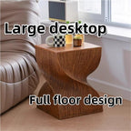 Design Side Table Magnesium Oxide End Table for Patio Living Room Bedroom Night Stand for Small Spaces(Grey)