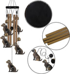 Garden Dog Wind Chimes Outdoor Indoor Decor - with 4 Tubes 4 Bells 5 Dogs Wind Chime, Mobile Romantic Dog Wind Catcher, Dogs Windchimes for Home, Mom Gifts, Balcony, Tree, Festival, Garden Decoration