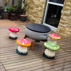 Small Mushroom Shape Ottoman, Outdoor Garden Resin Decorative Mushroom Stool, Resin Sculpture Decoration, Patio Decor(Green)
