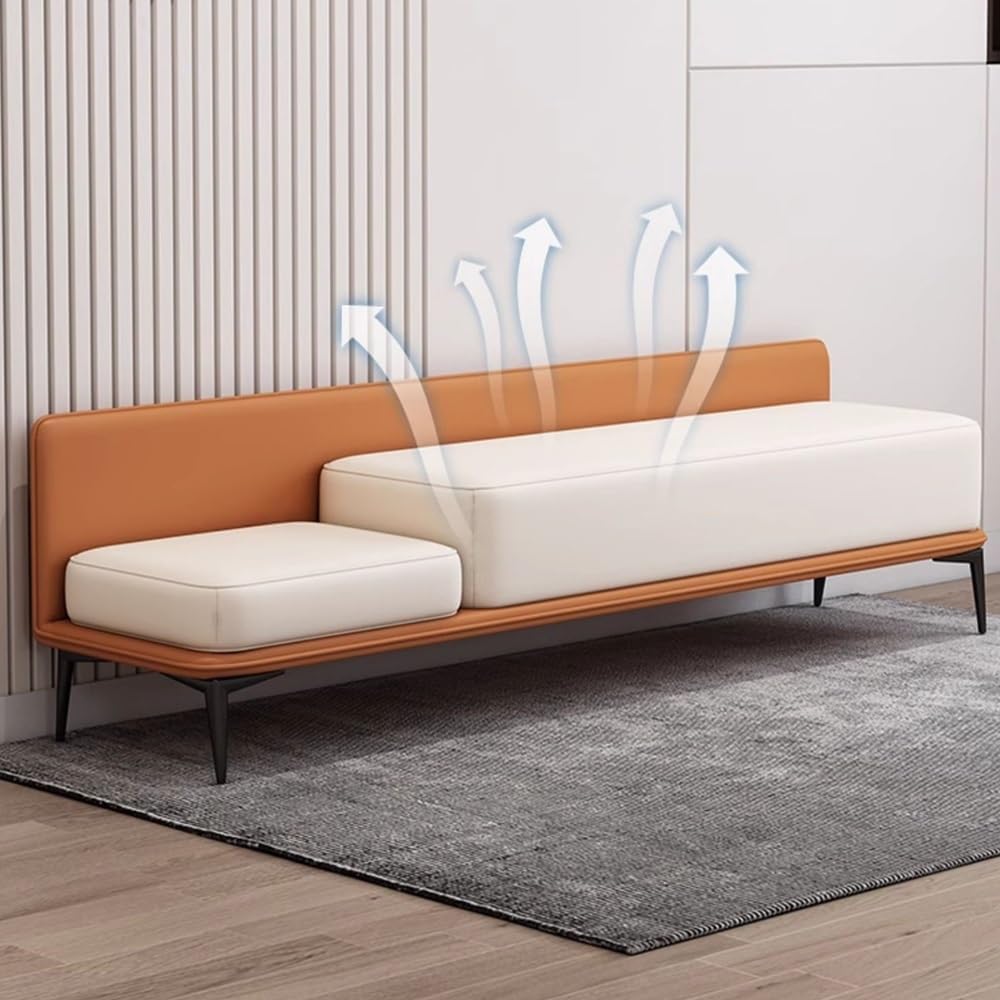 Modern Bed End Stool Modern Bedside Bench Bedroom Entrance Shoe Long Sofa Entryway(Brown)