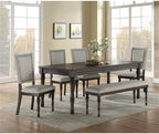 Steve Silver Linnett Bench, Gray, Traditional Styling with a Modern Twist for Dining Table, Kitchen, Living Room, 54 x 16 x 19 in