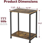 Simple Trending End Table, Nightstand Set of 2, Side Table for Living Room, Bedroom, Rustic Brown
